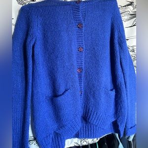 Blue fuzzy cardigan